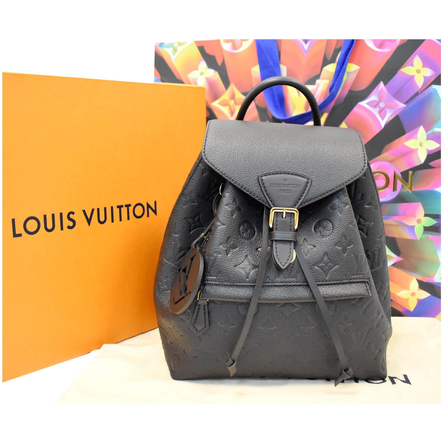 louis vuitton backpack bags sale Louis Vuitton Montsouris Empreinte Leather Backpack Bag