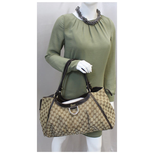 GUCCI Abbey D Ring GG Canvas Large Hobo Bag 189835-US