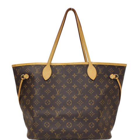 LOUIS VUITTON Neverfull MM Monogram Canvas Shoulder Bag Brown