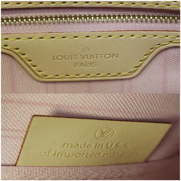 LOUIS VUITTON Neverfull MM Damier Azur Tote Shoulder Bag White