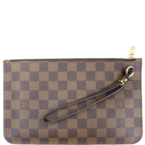LOUIS VUITTON Pochette Wristlet Pouch Damier Ebene Neverfull MM/GM Brown