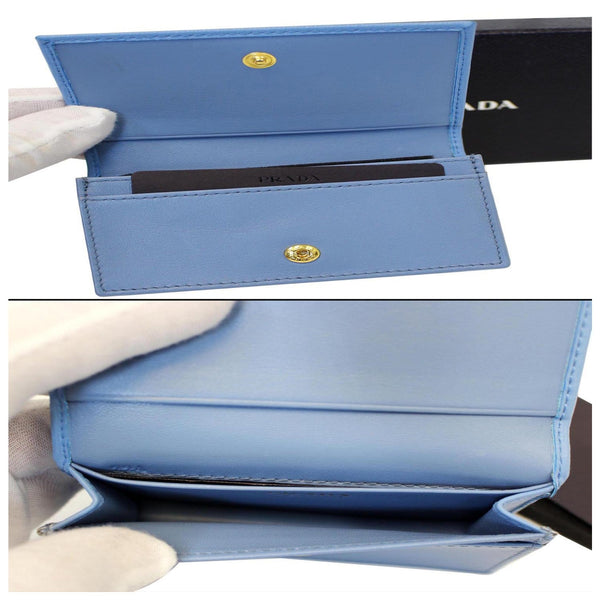 Prada Saffiano Wallet in Leather - open wallet insides