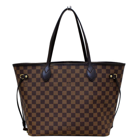 LOUIS VUITTON Neverfull MM Damier Ebene Tote Shoulder Bag Brown