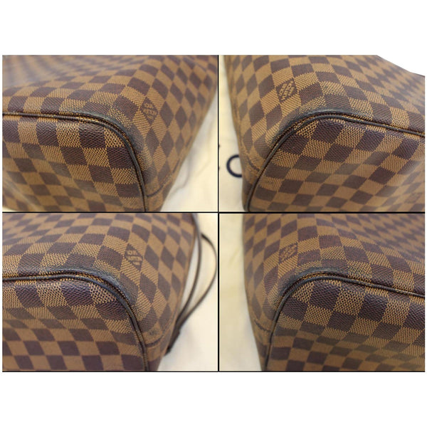 LOUIS VUITTON Neverfull MM Damier Ebene Tote Shoulder Bag Brown