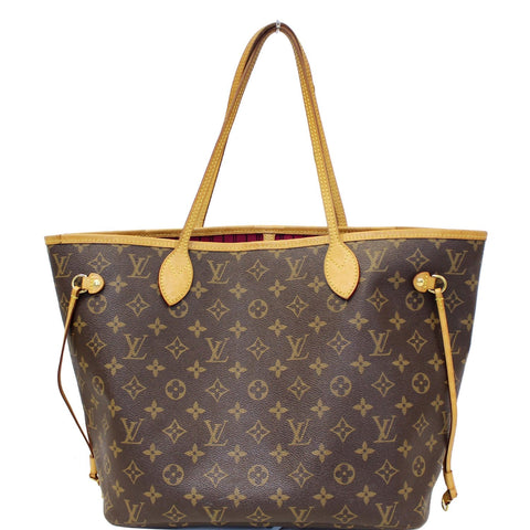 LOUIS VUITTON Neverfull MM Monogram Canvas Tote Shoulder Bag Brown