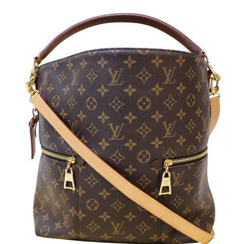 LOUIS VUITTON Melie Monogram Canvas Hobo Shoulder Bag Brown