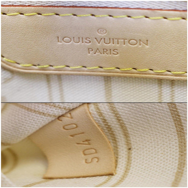 Louis Vuitton Neverfull MM Damier Azur Tote Bag - lv logo