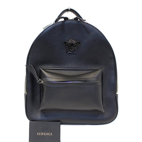Versace Nappa Leather Palazzo Backpack Black