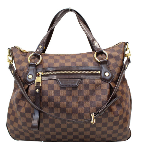 LOUIS VUITTON Evora MM Damier Ebene Tote Shoulder Bag Brown