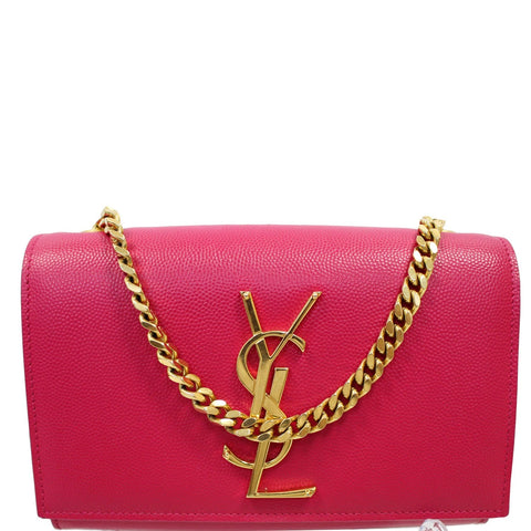 YVES SAINT LAURENT Kate Small Grain De Poudre Crossbody Bag Pink