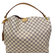 LOUIS VUITTON Graceful MM Damier Azur Shoulder Bag White