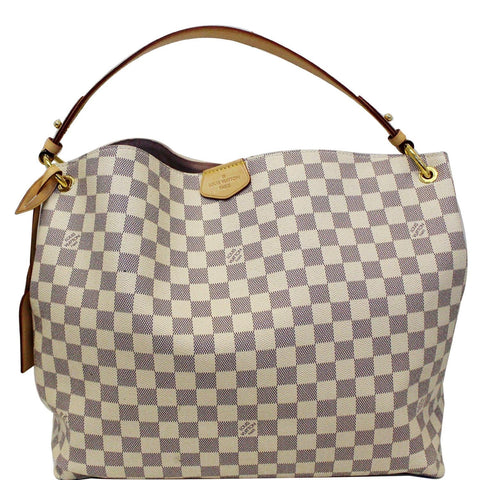 LOUIS VUITTON Graceful MM Damier Azur Shoulder Bag White