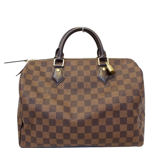 LOUIS VUITTON Speedy 30 Damier Ebene Satchel Bag Brown