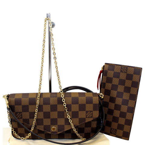 LOUIS VUITTON Pochette Felicie Damier Ebene Crossbody Bag