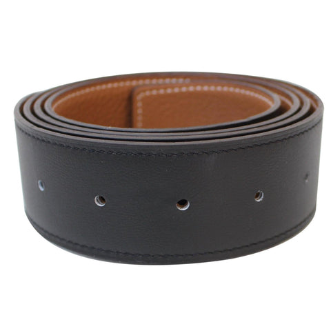 HERMES Reversible Replacement Belt Strap Black/Brown Size 46