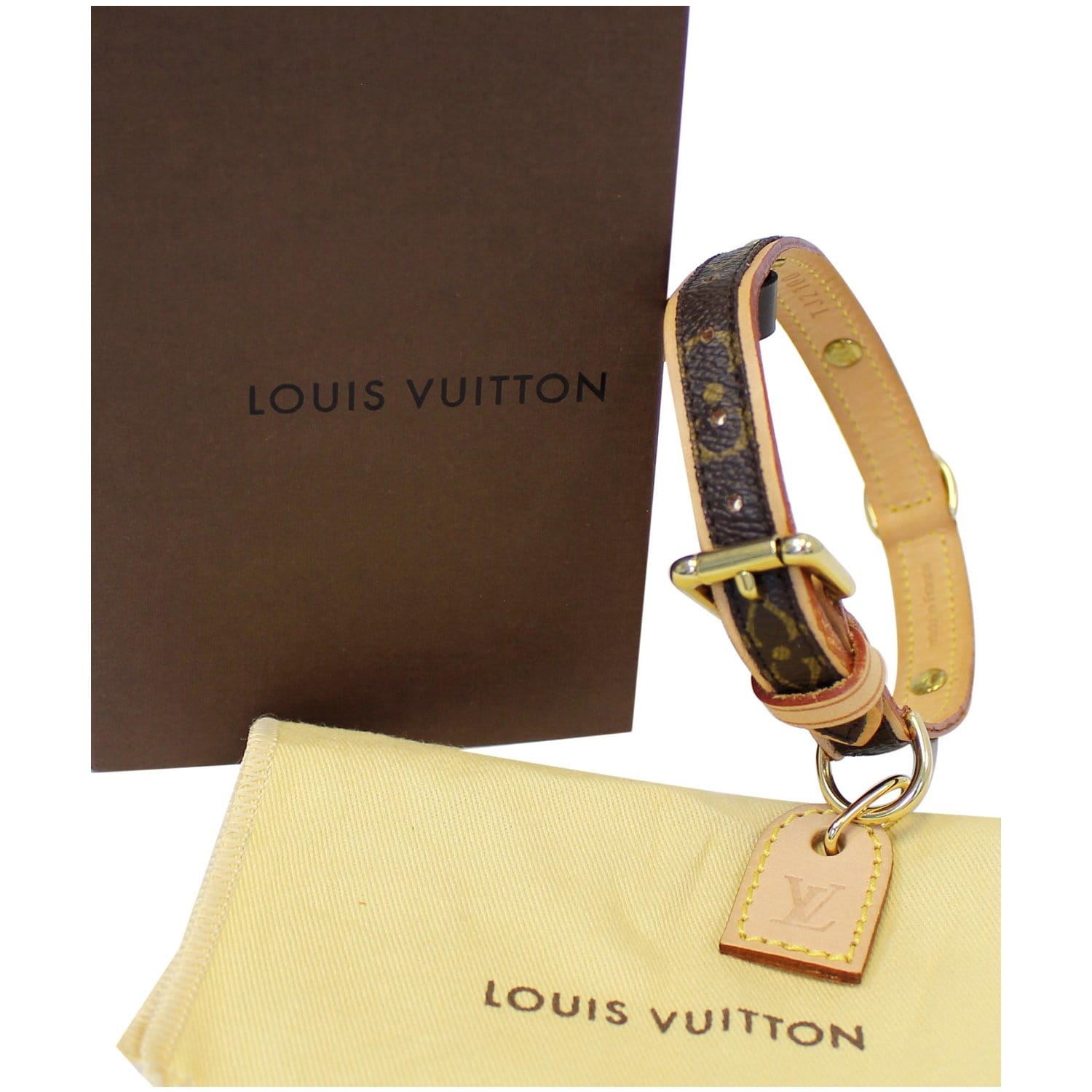 Louis Vuitton Collier Baxter Collar for Small Dog Cat Brown Monogram Canvas