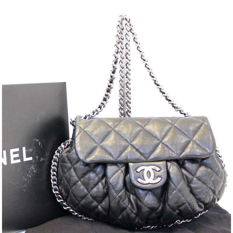 CHANEL Chain Around Quilted Leather Flap Shoulder Crossbody