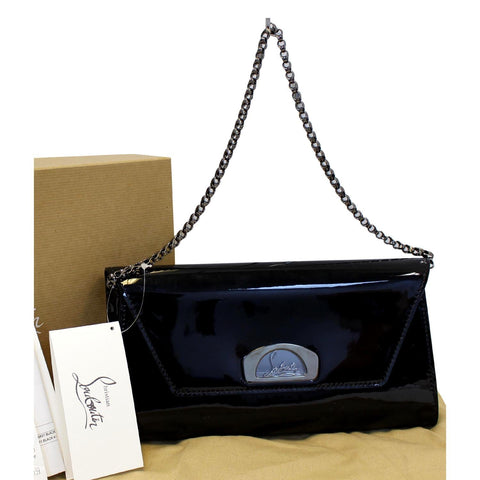 Christian Louboutin Vero Dodat Patent Leather Clutch Bag Black