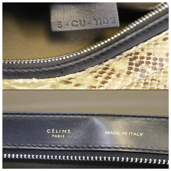 Celine Python & Black Leather Trapeze Bag- Inside view
