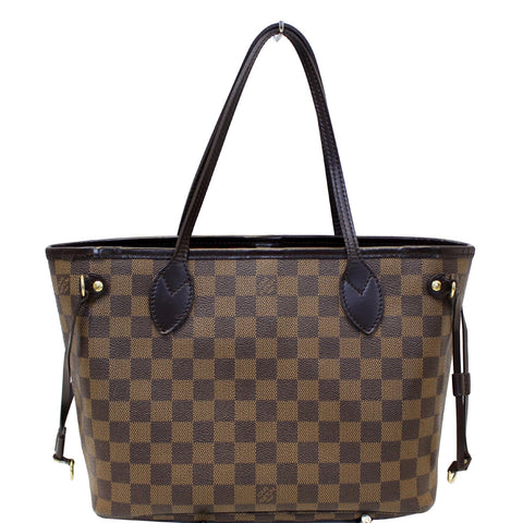LOUIS VUITTON Neverfull PM Damier Ebene Tote Shoulder Bag Brown