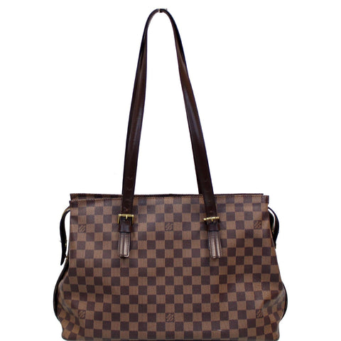 LOUIS VUITTON Chelsea Damier Ebene Shoulder Bag Brown