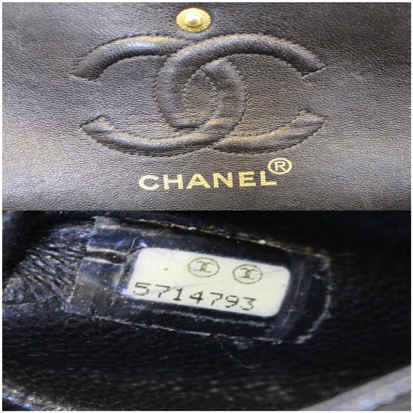 CHANEL Double Flap Small Caviar Leather Shoulder Bag Black-US