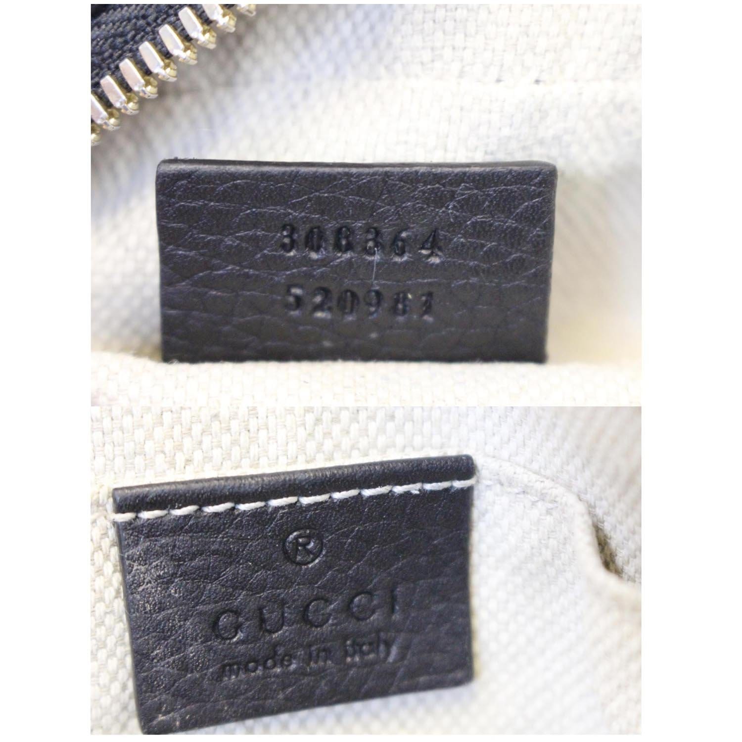 ✓Celebrity Gucci Soho Disco GG Black Pebbled Leather Crossbody
