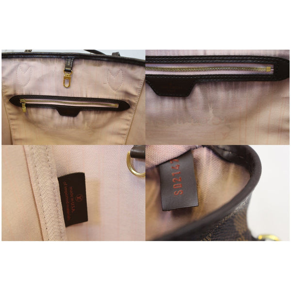 Louis Vuitton Neverfull MM Damier Ebene Bag - interior 