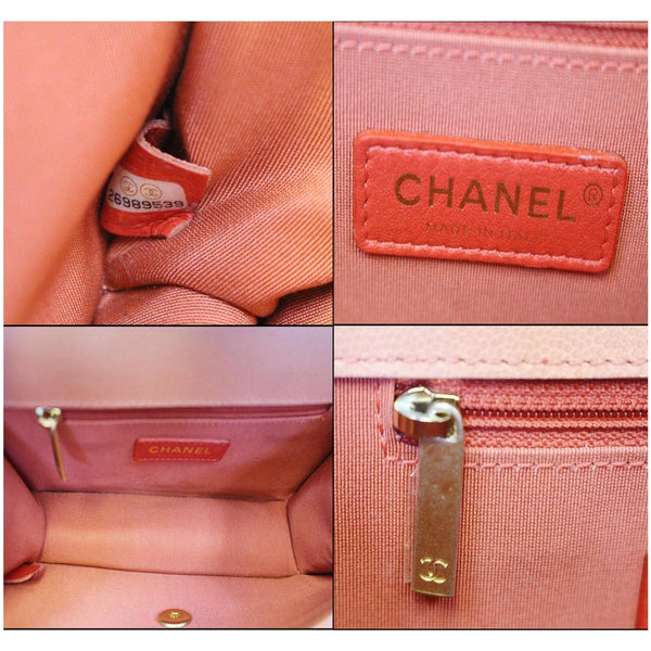 Chanel Sunset On The Sea Caviar Leather Small Flap inside view