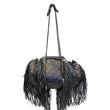CHANEL Paris Dallas Drawstring Fringe Shoulder Bag Black