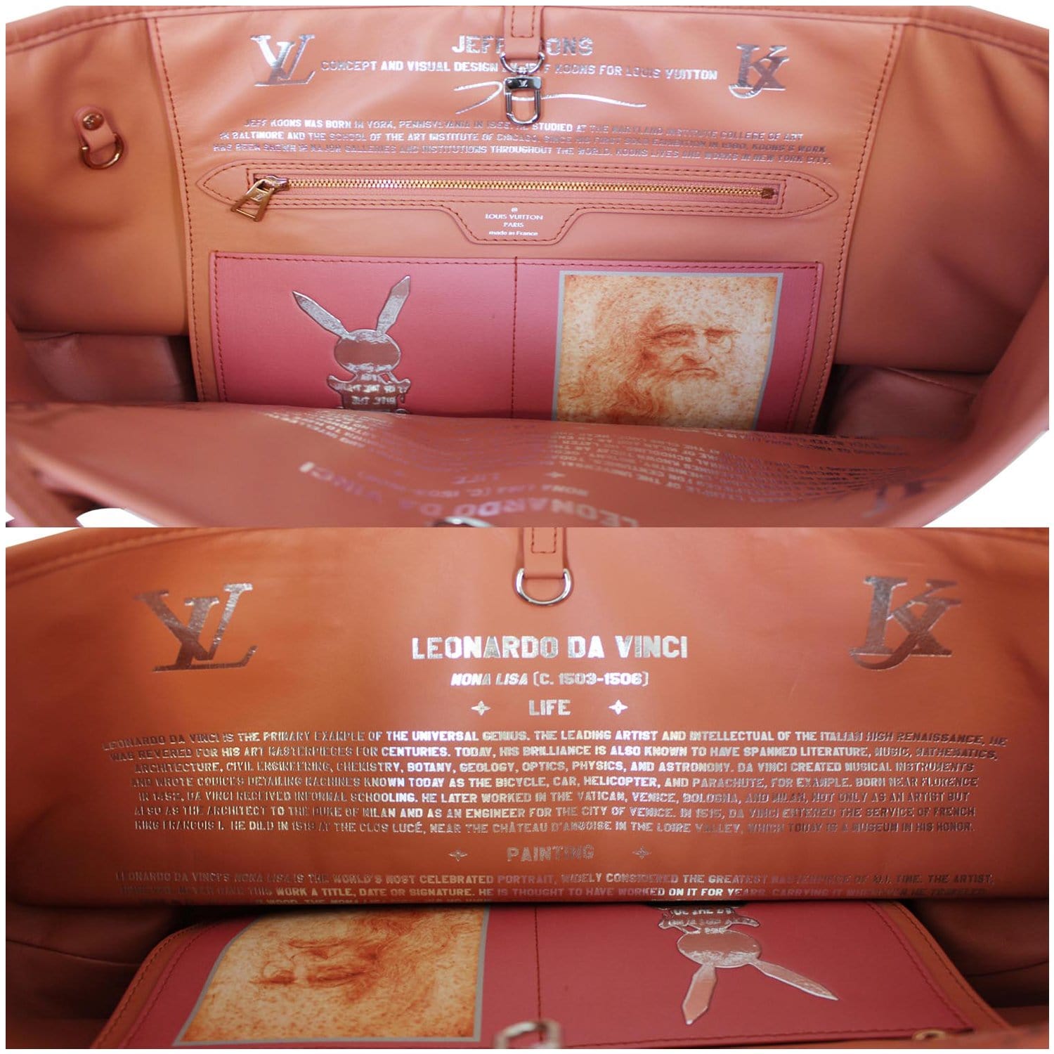 Louis Vuitton x Jeff Koons Neverfull Leonardo da Vinci Masters MM