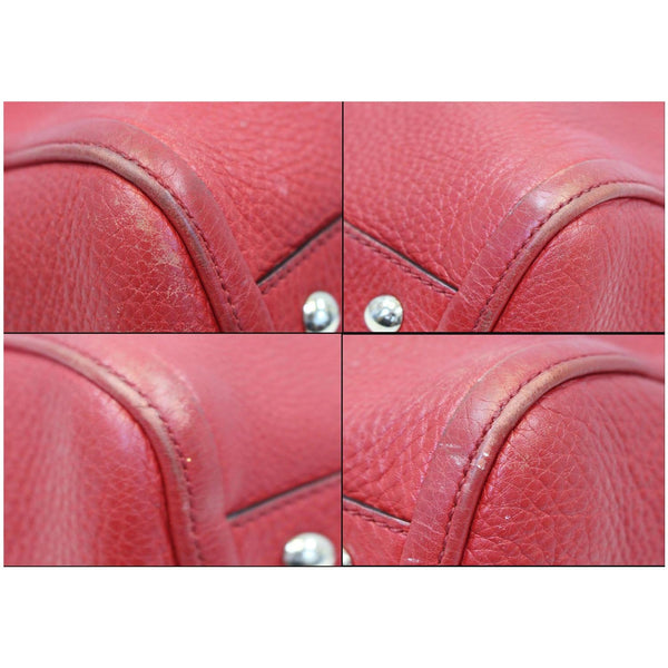 GUCCI Soho Top Handle Pebbled Leather Tote Bag Red-US