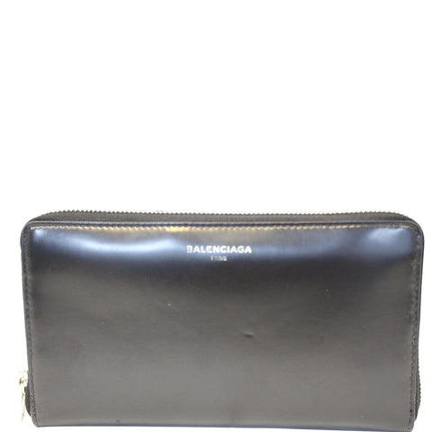 BALENCIAGA Continental Zip Around Leather Wallet Black - Last Call