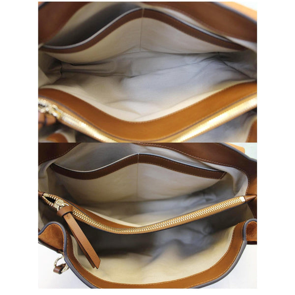 CHLOE Faye Day Mixed Flap Leather Medium Shoulder Bag Tan-US