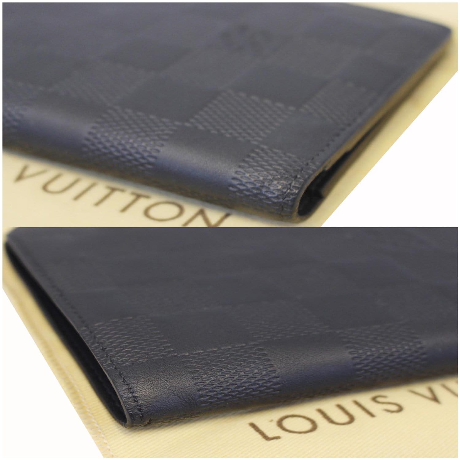 Louis Vuitton Men's Black Leather Pocket Organizer Damier Infini