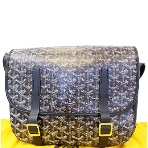 GOYARD Belvedere MM Goyardine Canvas Crossbody Bag Black