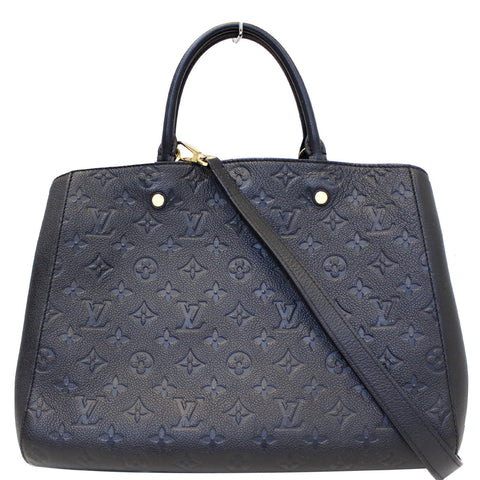 LOUIS VUITTON Montaigne GM Empreinte Leather Shoulder Bag Black