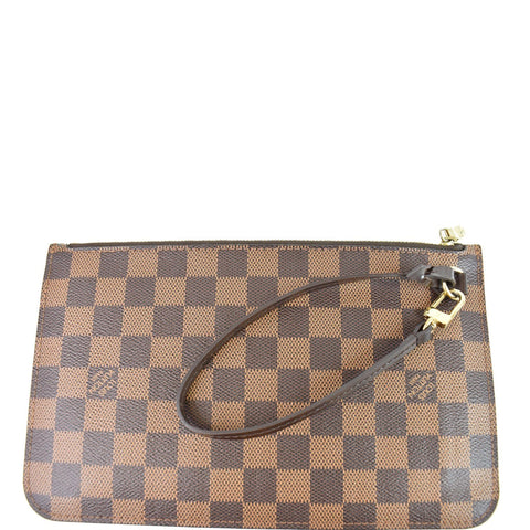 LOUIS VUITTON Pochette Wristlet Pouch Damier Ebene Neverfull GM Brown