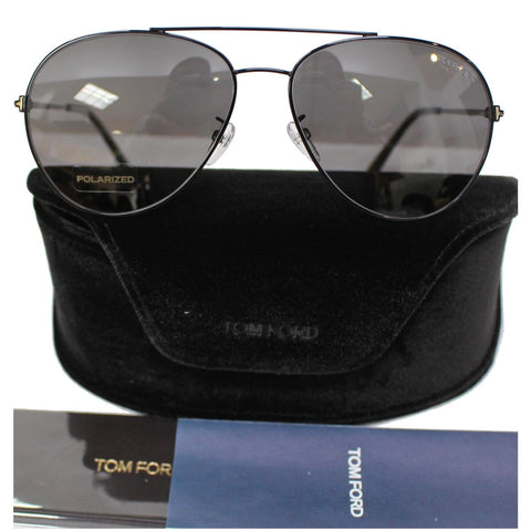 TOM FORD FT0636-K 01D 62 Shiny Black Sunglasses Grey Polarized Lens