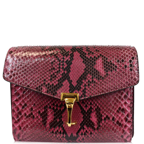 BURBERRY Macken Small Python Leather Crossbody Bag Magenta - Last Call