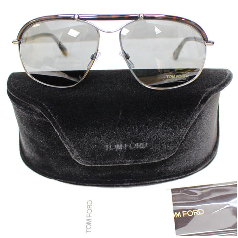 TOM FORD FT0234 13A 59 Russell Gunmetal Havana Sunglasses Grey Lens