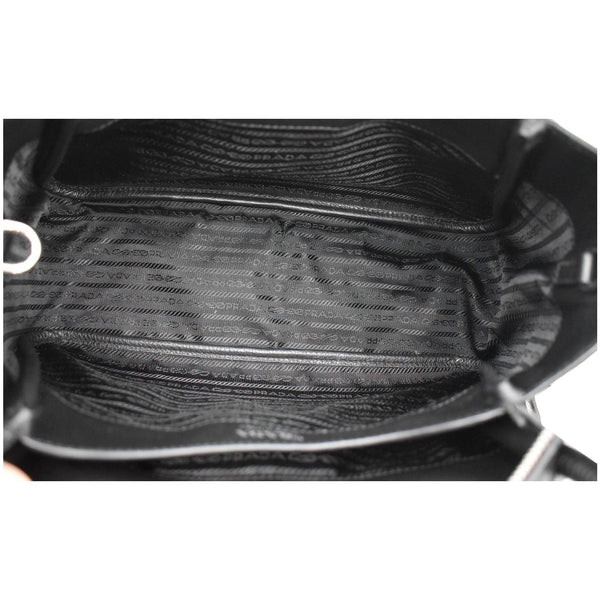PRADA Flou Large Leather Shoulder Bag Black