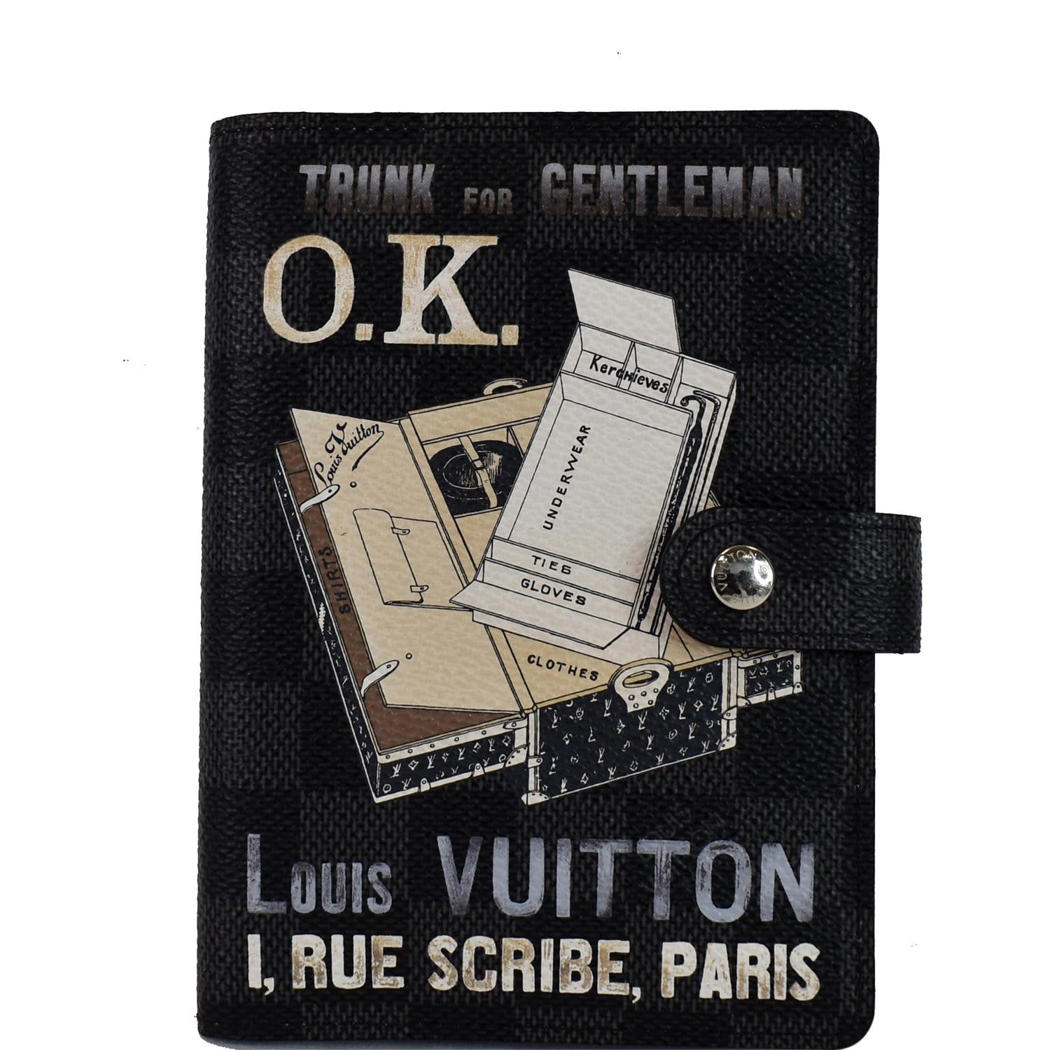 Louis Vuitton Black Damier Graphite Agenda mm Desk Folder 1115lv22