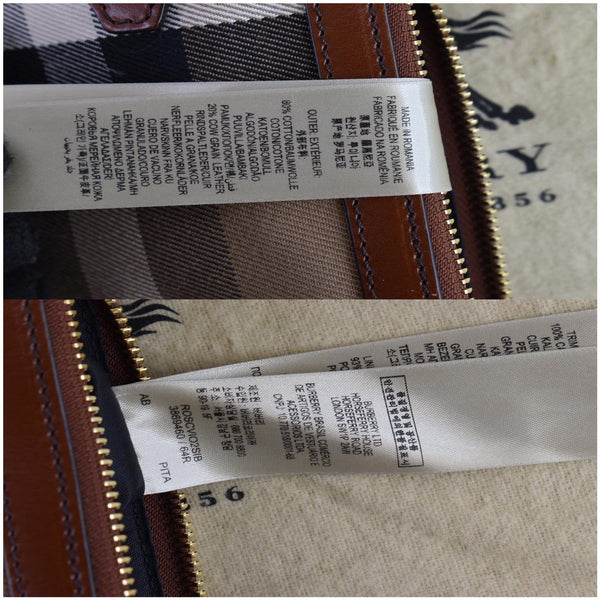 BURBERRY Bridle House Check Adeline Foldover Wristlet Clutch Crossboday Brown