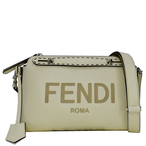 FENDI By The Way Medium Leather Boston Bag White