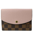 LOUIS VUITTON Damier Ebene Normandy Compact Wallet Rose Ballerine