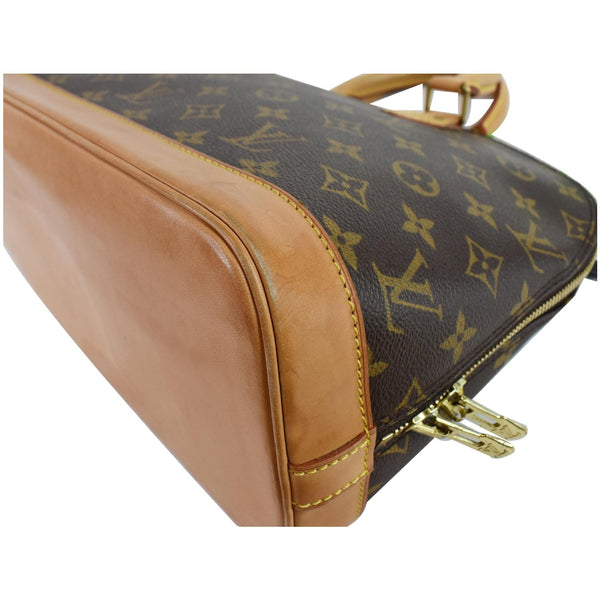 LOUIS VUITTON Alma PM Monogram Canvas Satchel Bag Brown