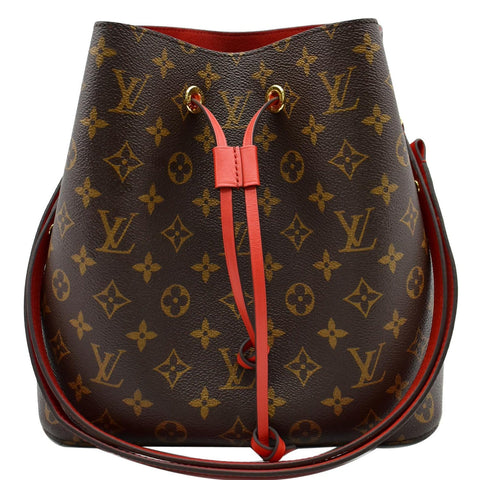 LOUIS VUITTON Neonoe Monogram Canvas Shoulder Bag Coquelicot