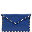 VALENTINO Garavani Rockstud Grainy Envelope Pouch Blue