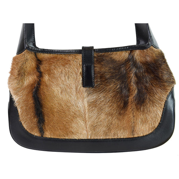Gucci Jackie O Pony Hair Leather Hobo Shoulder Bag - gucci women bag
